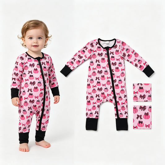 Toddle baby long sleeve fall pumpkin romper