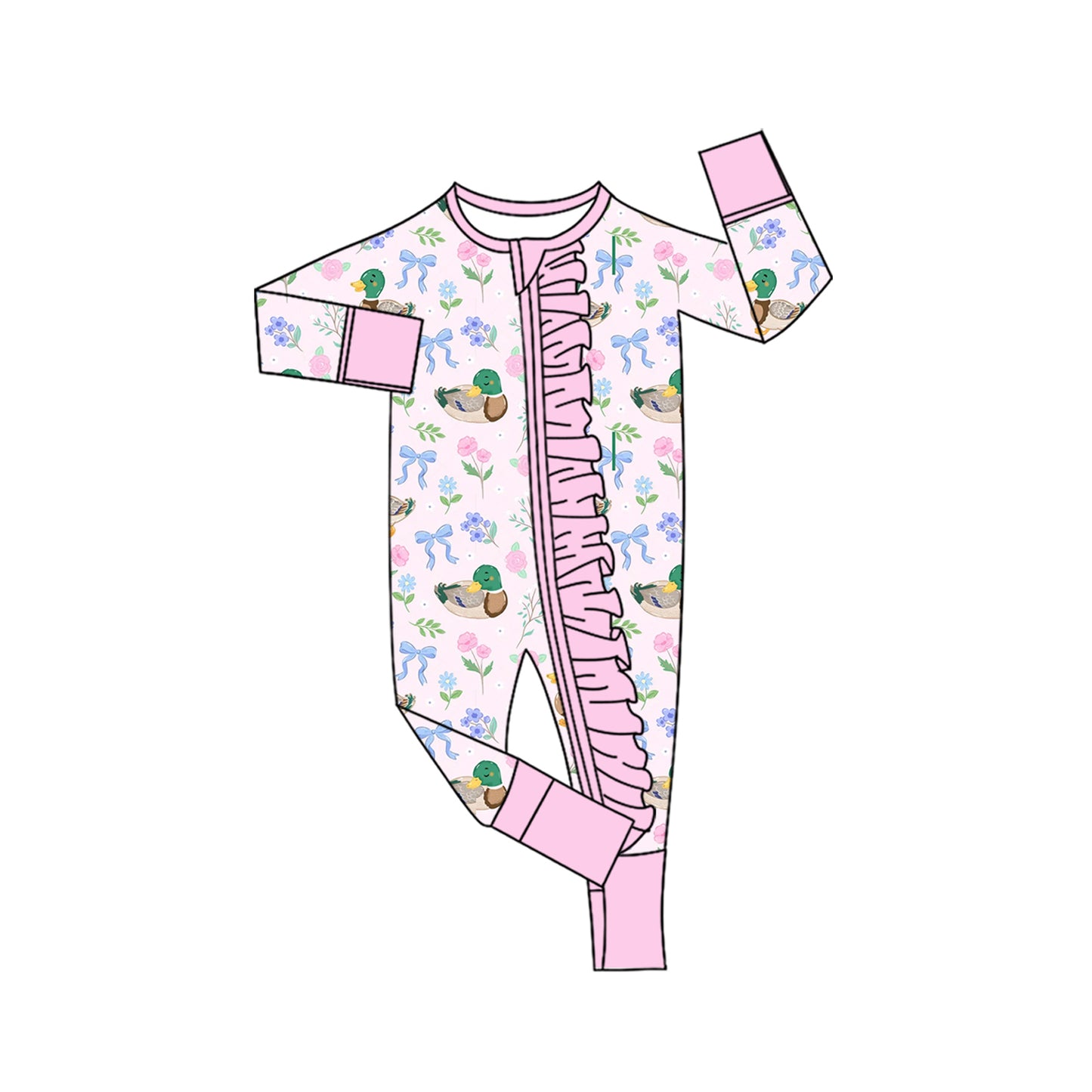 Toddle baby long sleeve mallard duck romper preorder