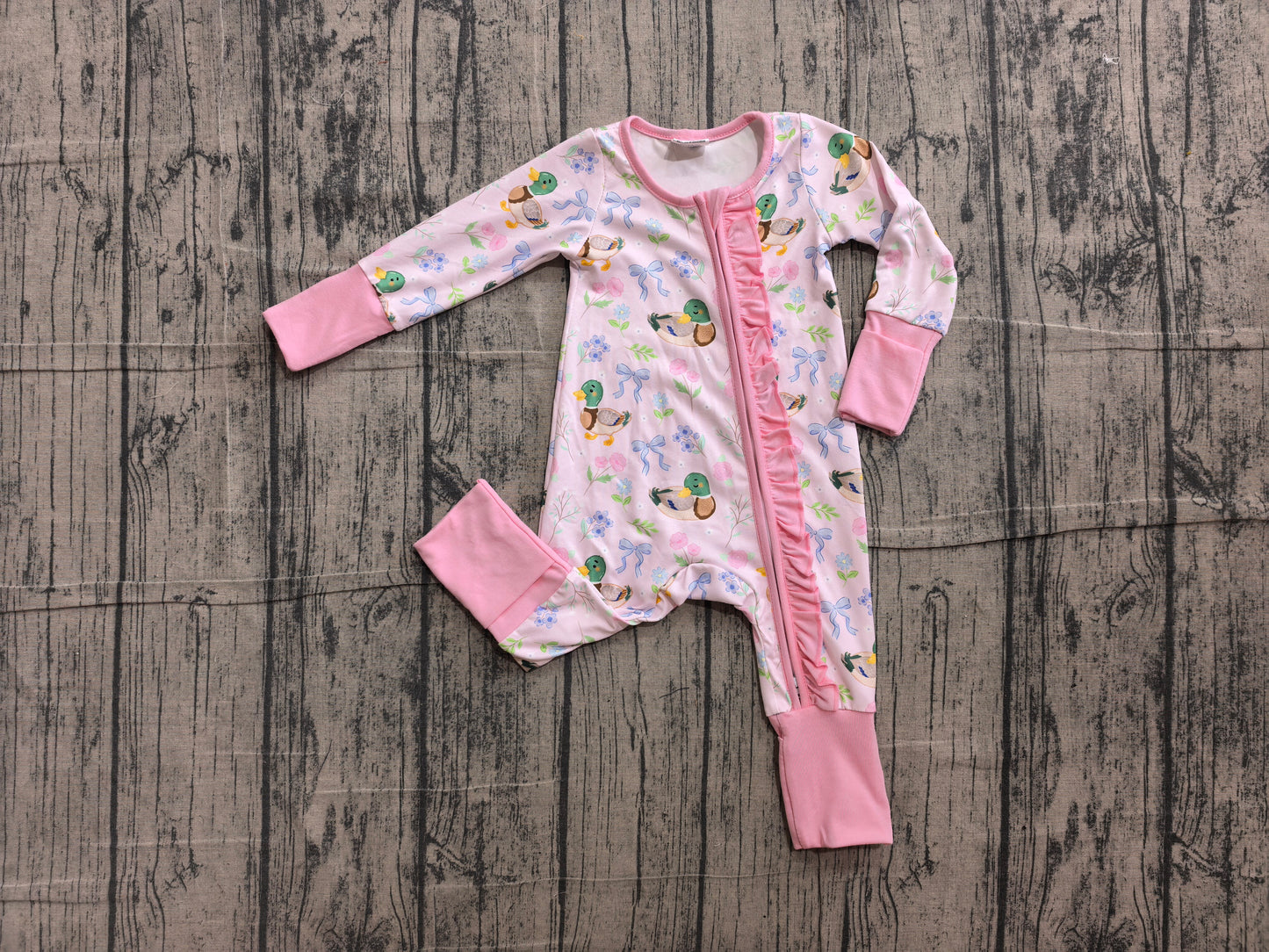 Toddle baby long sleeve mallard duck romper preorder