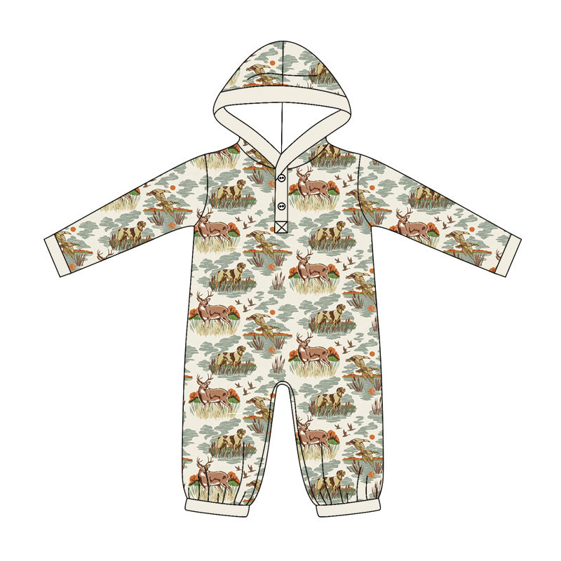 Toddle baby boy long sleeve deer duck romper preorder
