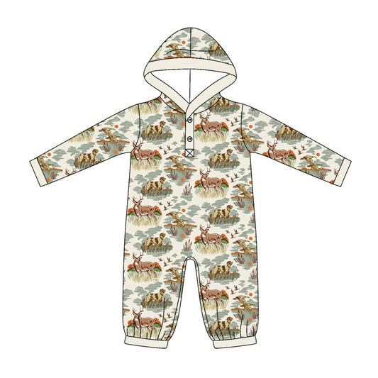 Toddle baby boy long sleeve deer duck romper preorder