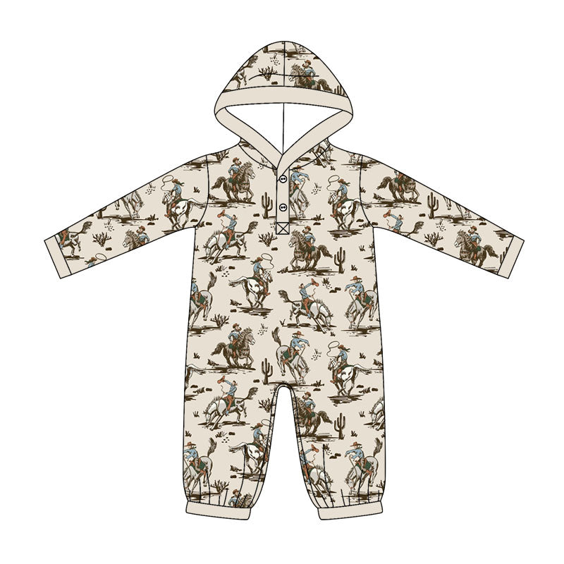Toddle baby boy long sleeve western rodeo romper preorder