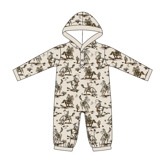Toddle baby boy long sleeve western rodeo romper preorder
