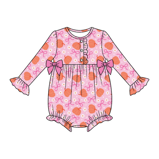 Toddle baby girls Halloween pumpkin long sleeve romper preorder