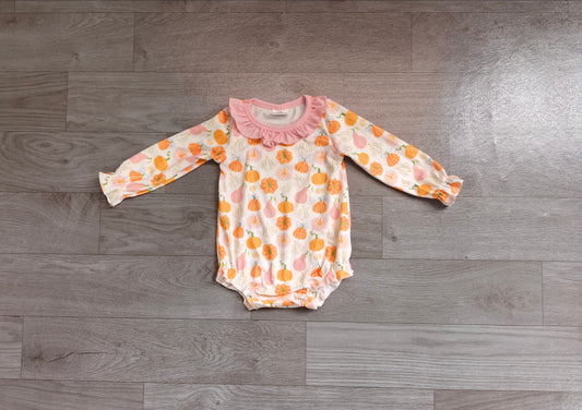 Toddle baby girl fall pumpkin long sleeve romper preorder