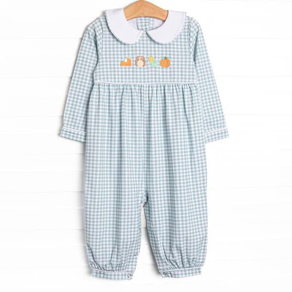 Toddle baby boy thanksgiving turkey pumpkin long sleeve romper preorder