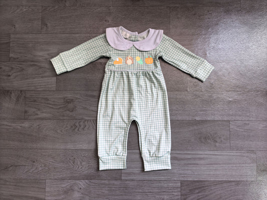 Toddle baby boy thanksgiving embroidery turkey pumpkin long sleeve romper preorder