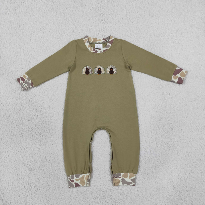 Thanksgiving camo turkey pumpkin long sleeve top matching legging boy outfit