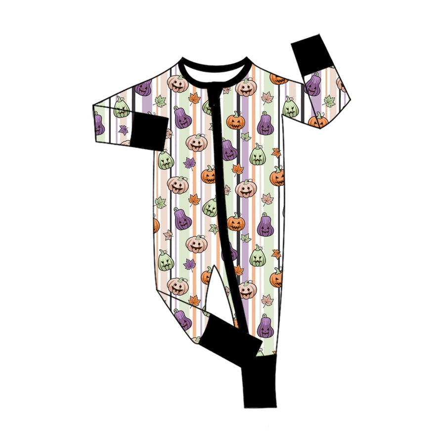 Toddle baby boy long sleeve Halloween pumpkin design romper preorder