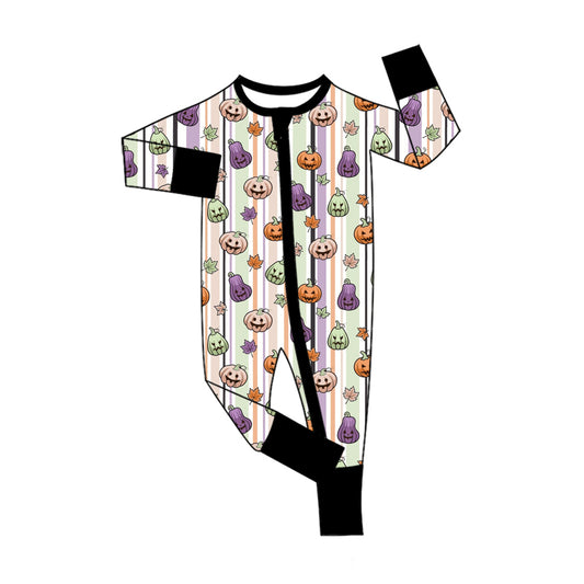 Toddle baby boy long sleeve Halloween pumpkin design romper preorder