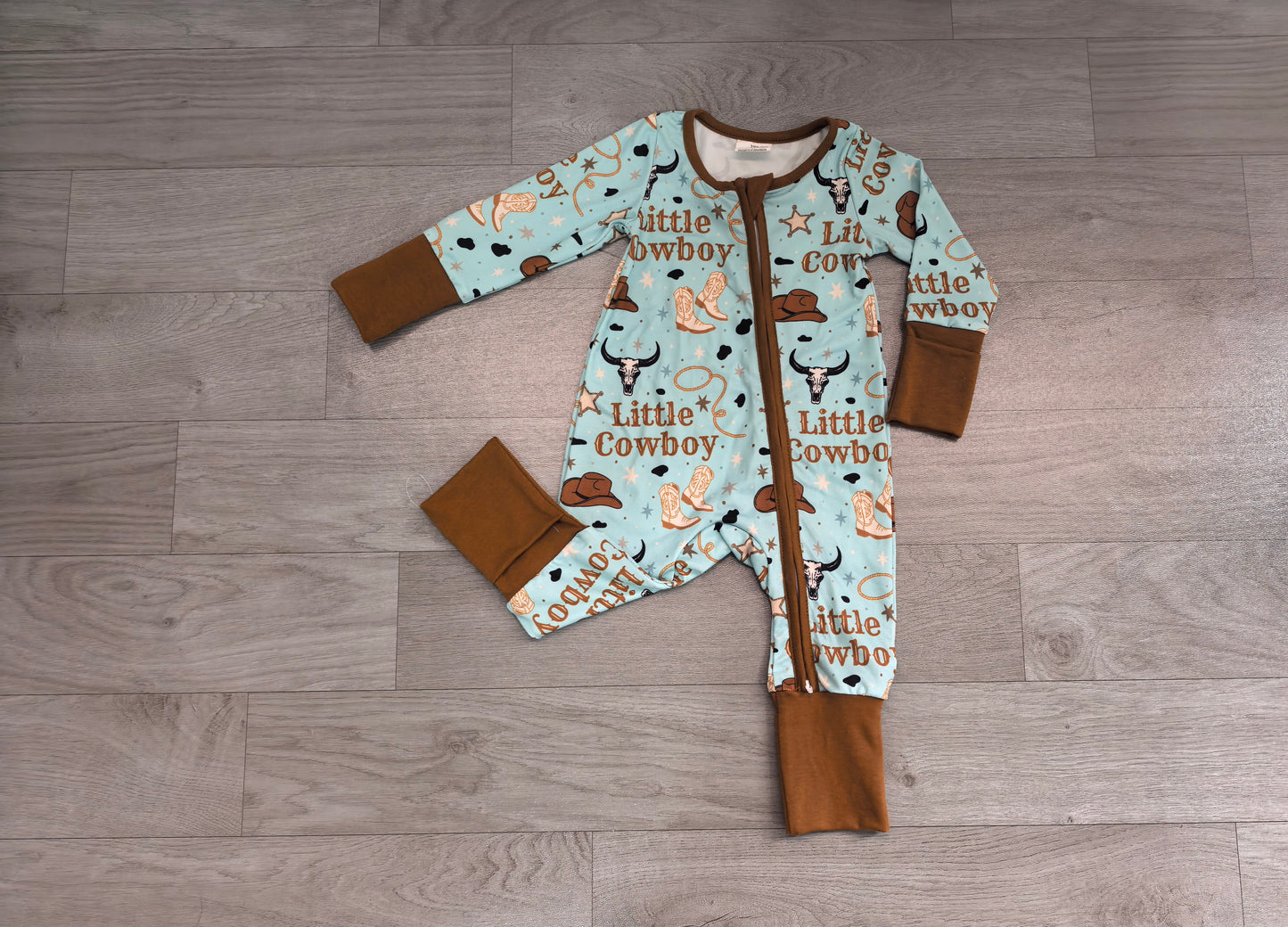 Toddle baby boy long sleeve little cowboy design romper preorder