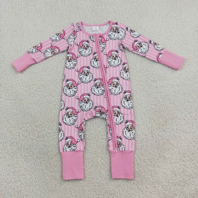 Long sleeve Christmas santa claus top matching pants girl wholesale factory price outfit