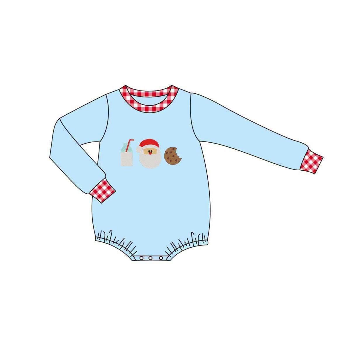 Toddle baby boy long sleeve Christmas santa cookie design romper preorder