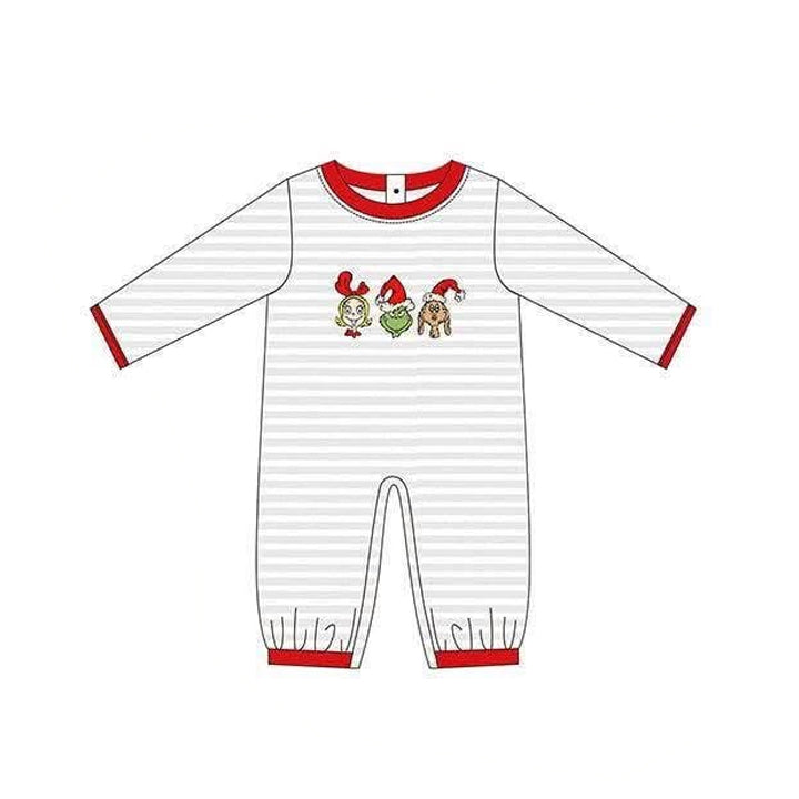 Toddle baby boy long sleeve Christmas green face design romper preorder