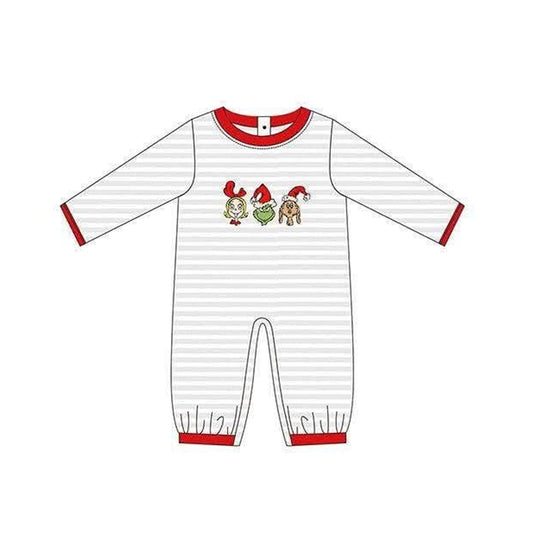 Toddle baby boy long sleeve Christmas green face design romper preorder