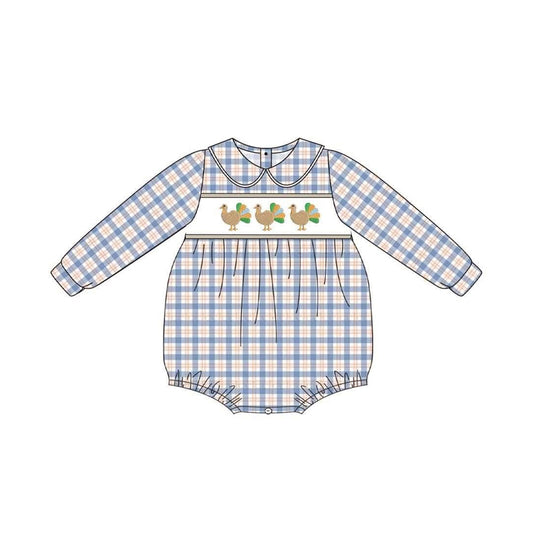 Toddle baby boy long sleeve Thanksgiving turkey design romper preorder