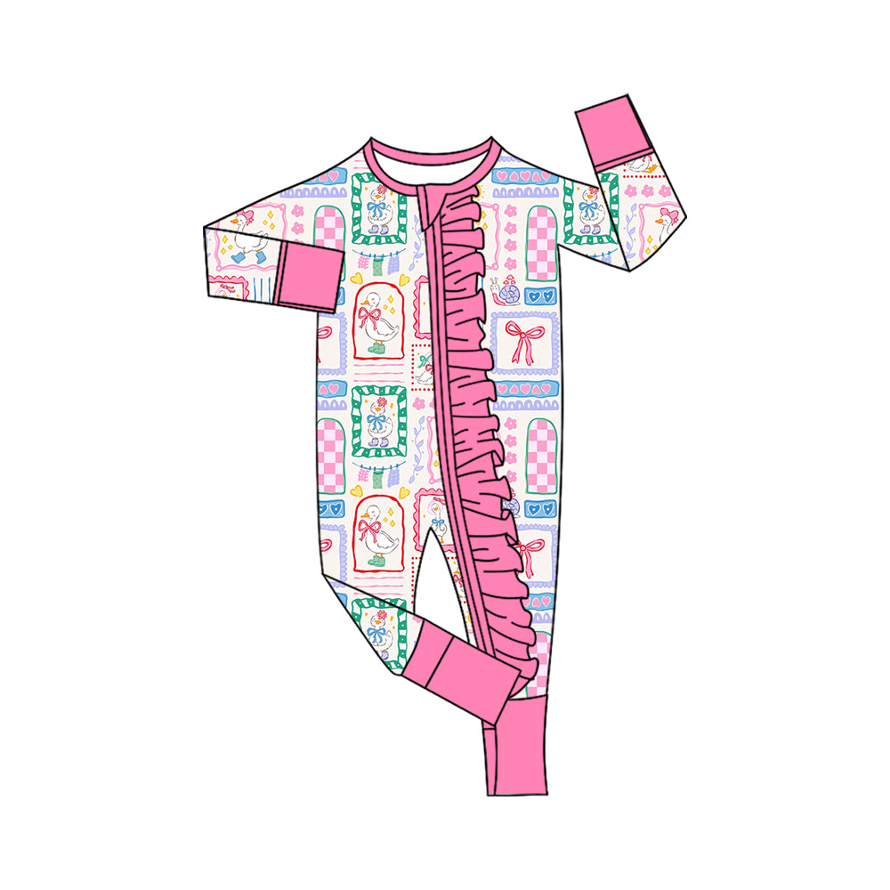 Toddle baby girl long sleeve goose snail design romper preorder