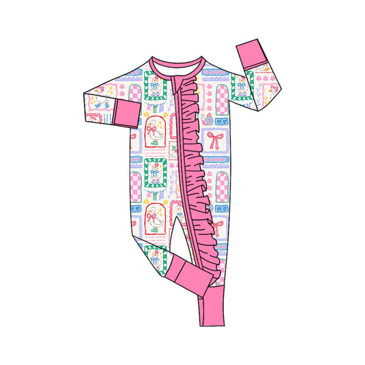 Toddle baby girl long sleeve goose snail design romper preorder