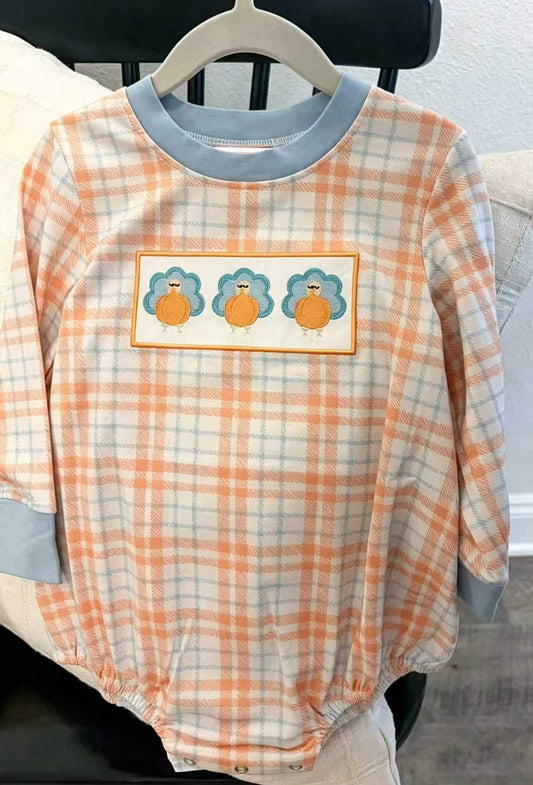 Toddle baby boy thanksgiving turkey design romper preorder