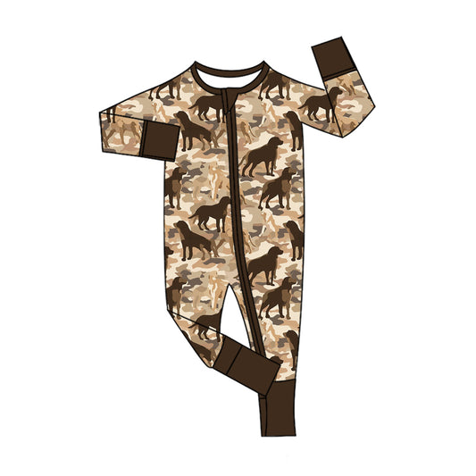Toddle baby boy fall season dog design romper preorder