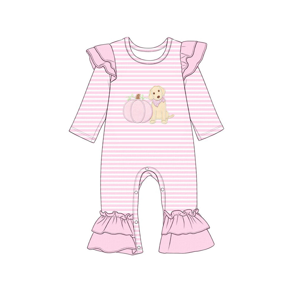 Toddle baby girl fall pumpkins design romper preorder