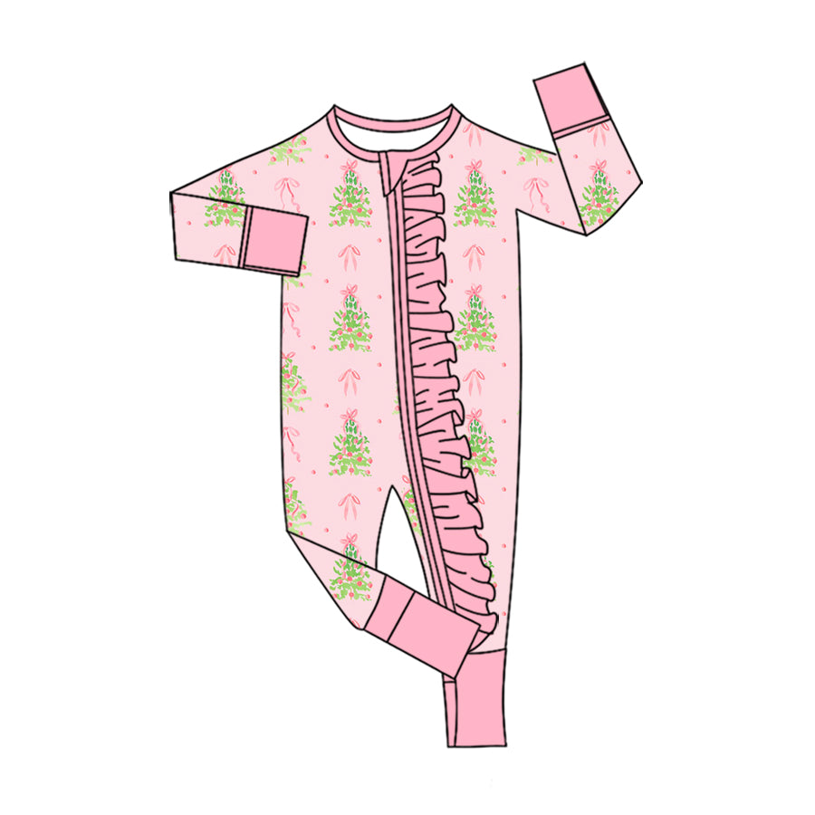 Toddle baby girl long sleeve Christmas tree design romper preorder