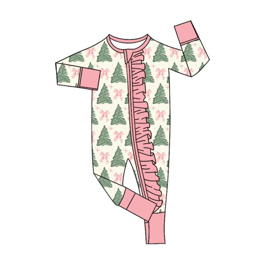 Toddle baby girl long sleeve Christmas tree design romper preorder