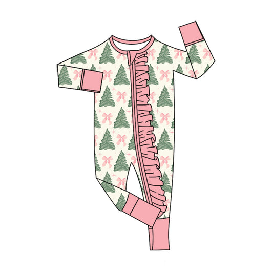 Toddle baby girl long sleeve Christmas tree design romper preorder