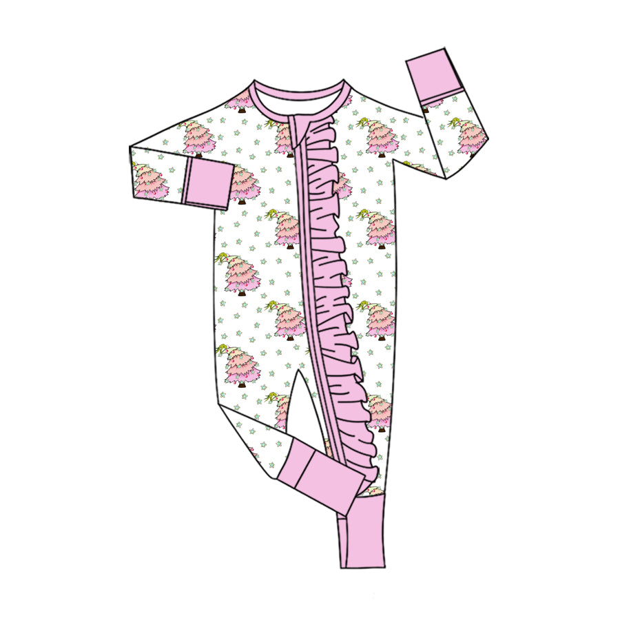 Toddle baby girl long sleeve Christmas tree design romper preorder