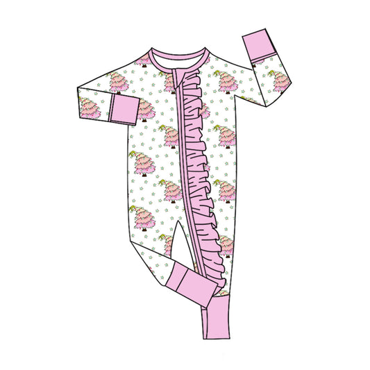 Toddle baby girl long sleeve Christmas tree design romper preorder