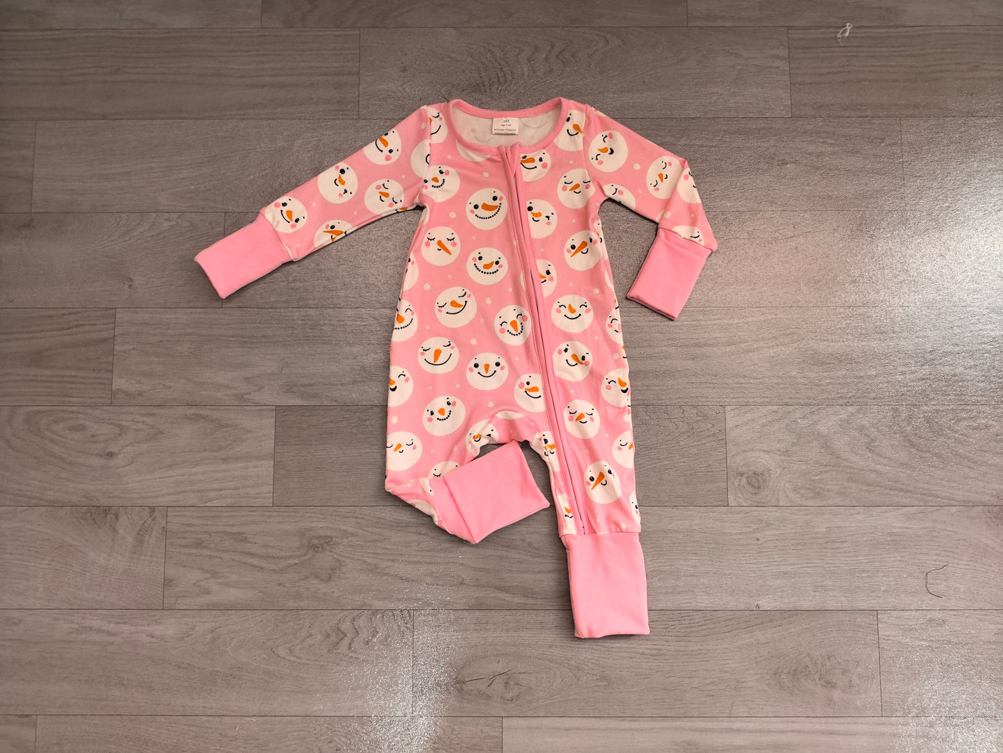 Toddle baby girl long sleeve christmas snowman romper preorder