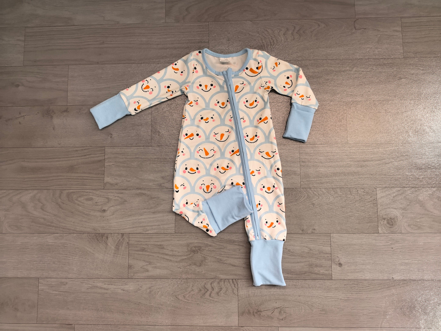 Toddle baby girl long sleeve christmas snowman romper preorder