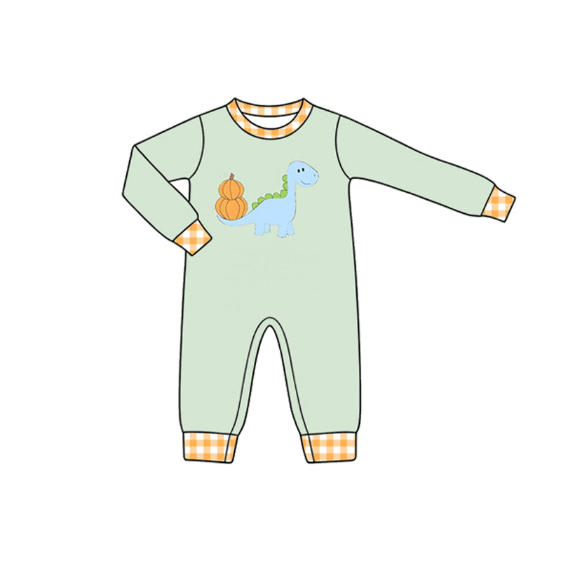 Toddle baby boy long sleeve pumpkin dinosaur romper preorder