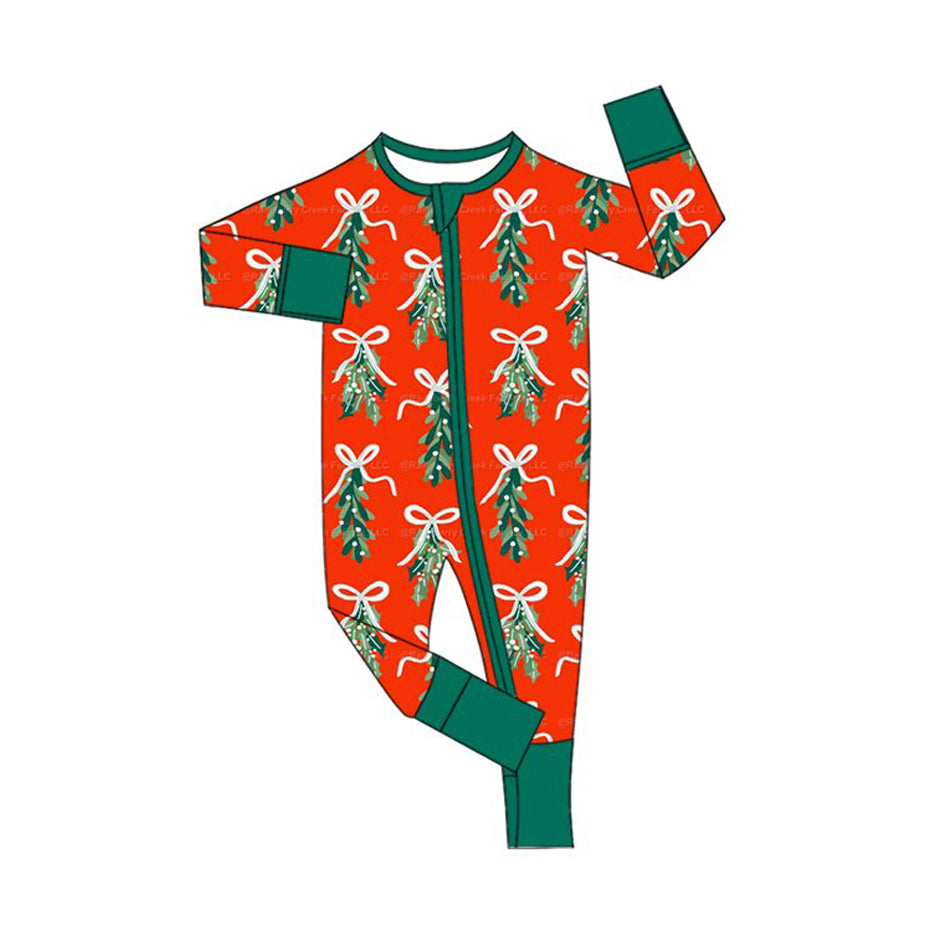 Toddle baby long sleeve Christmas tree print zip romper preorder