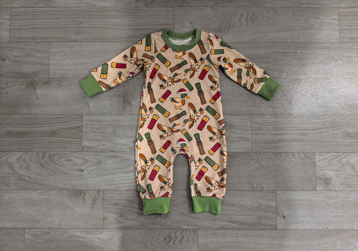 Toddle baby long sleeve Christmas duck call romper preorder