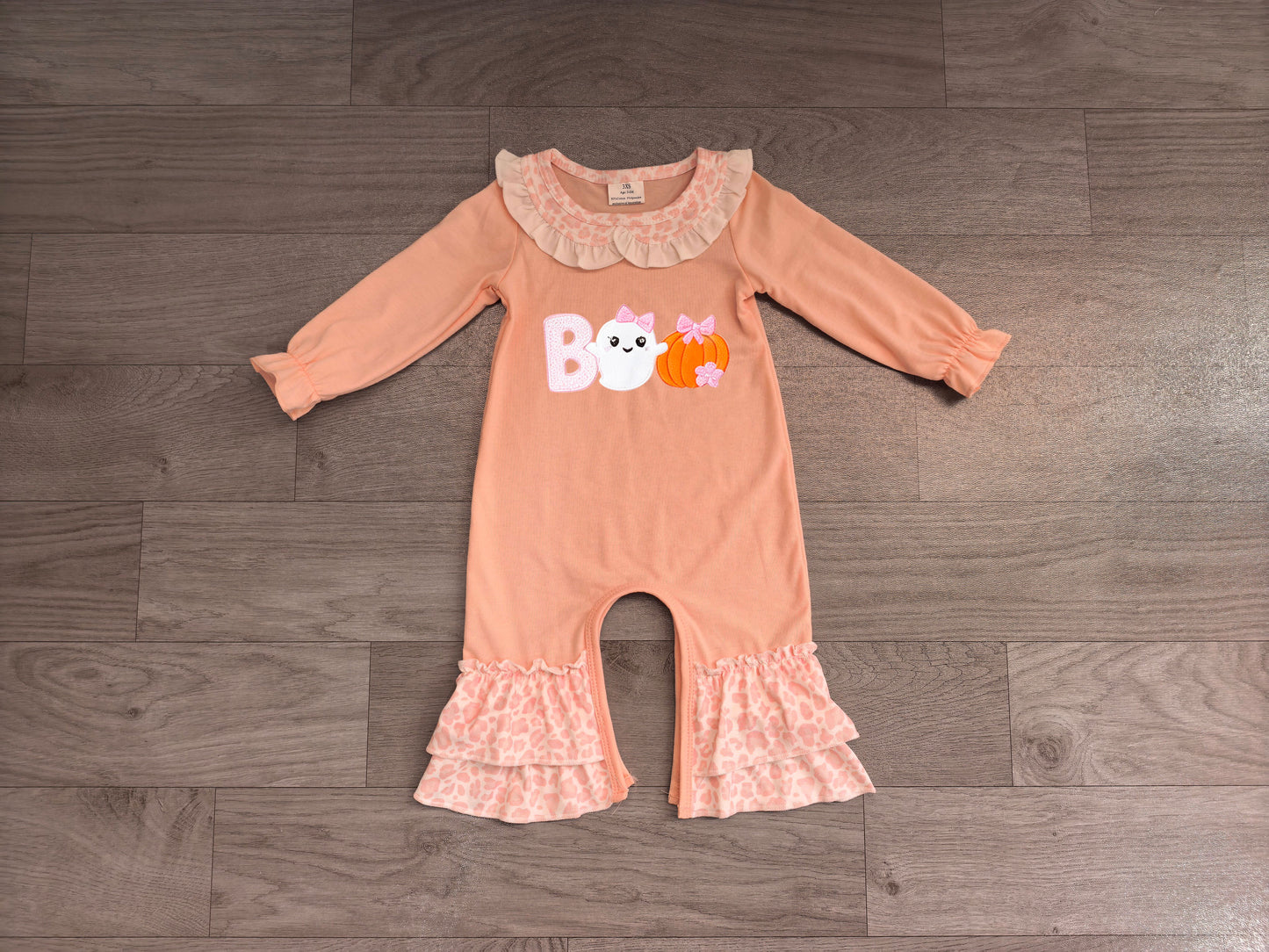 Toddle baby girl Halloween embroidery ghost pumpkin romper preorder