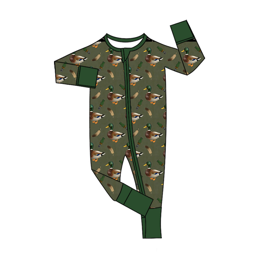 Toddle baby long sleeve mallard duck zip romper preorder