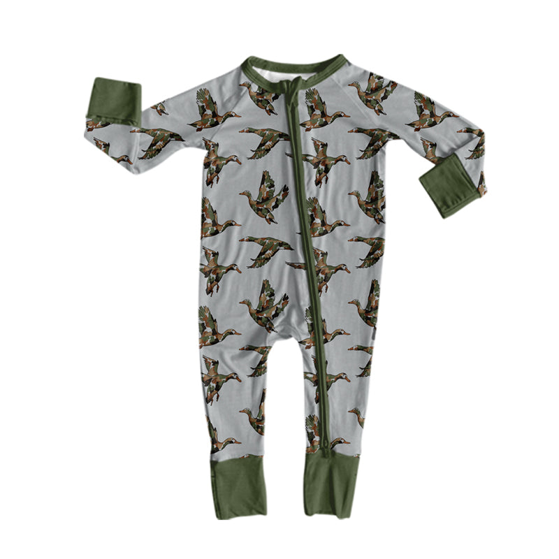 Toddle baby long sleeve mallard duck zip romper preorder