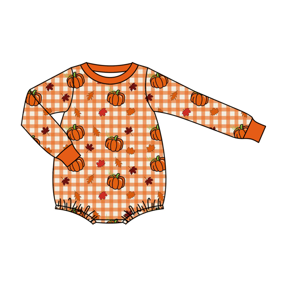 Toddle baby long sleeve fall pumpkin romper preorder