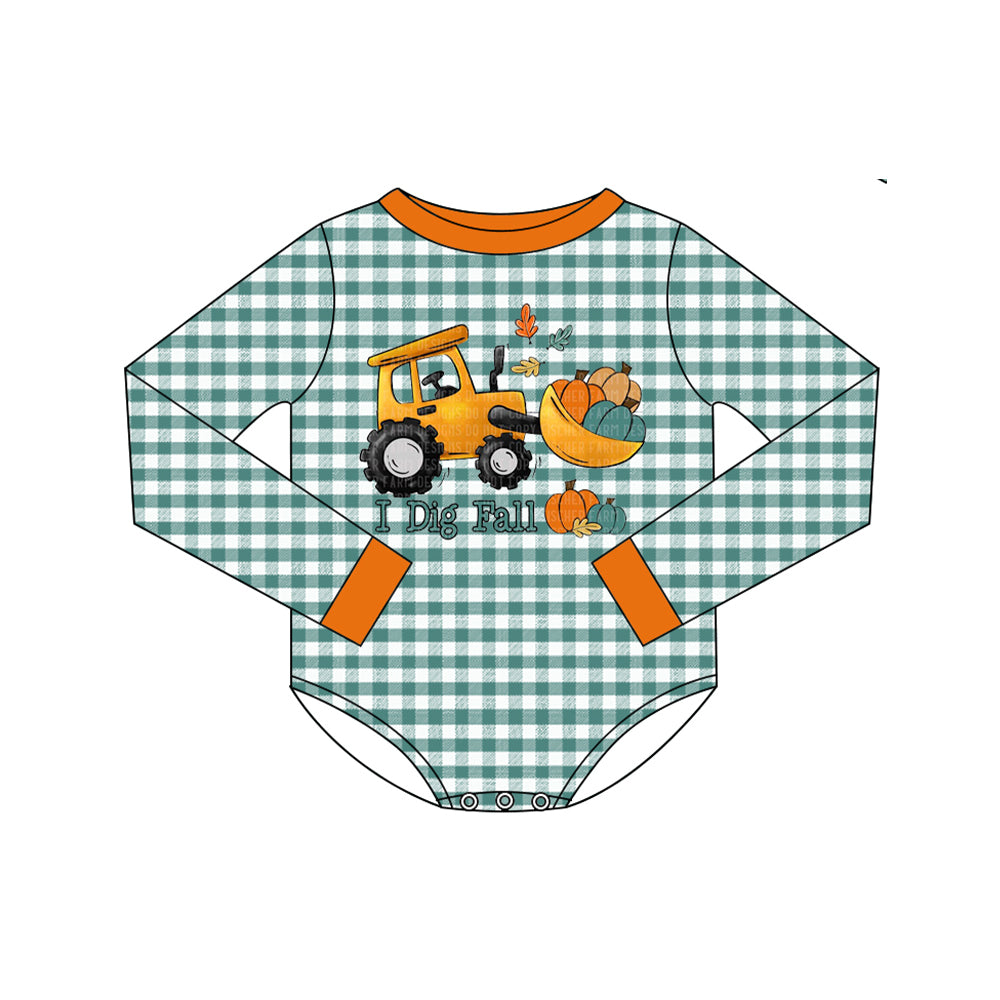 Toddle baby long sleeve fall pumpkin romper preorder