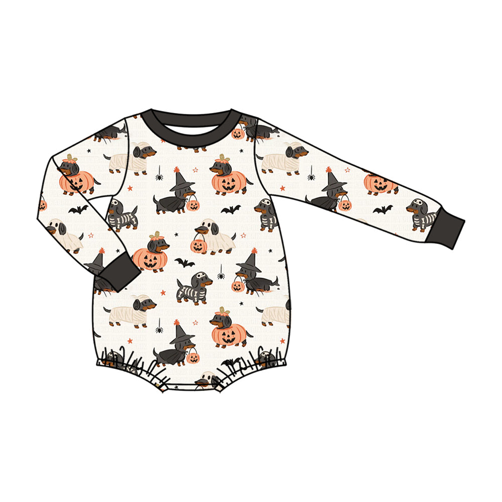Toddle baby long sleeve halloween pumpkin romper preorder