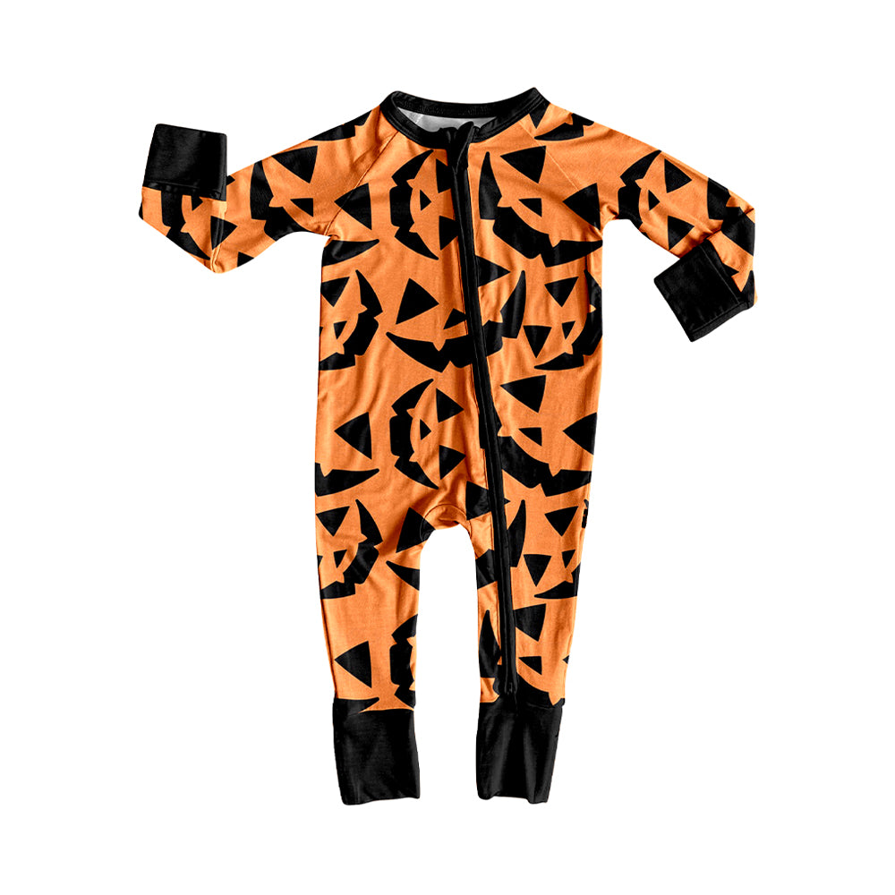 Toddle baby long sleeve halloween pumpkin romper preorder