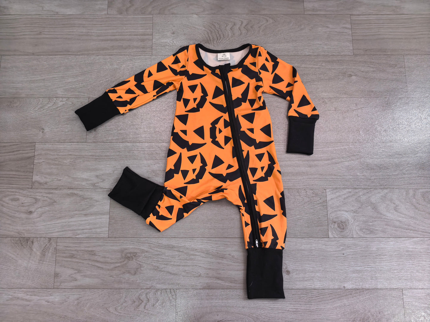 Toddle baby long sleeve halloween pumpkin romper preorder