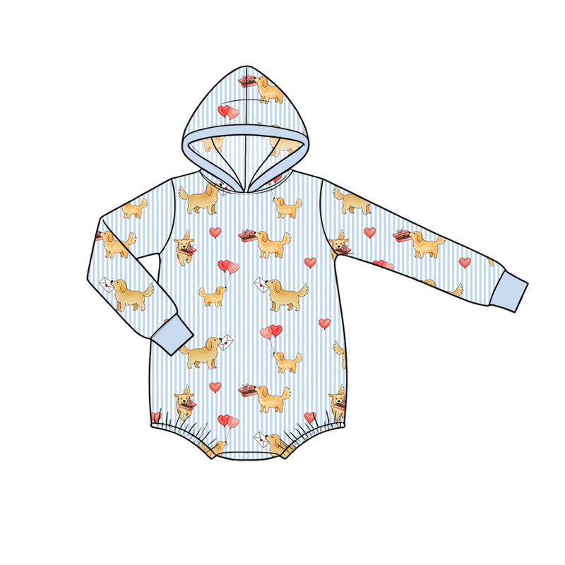 Toddle baby long sleeve valentines day dog print romper preorder