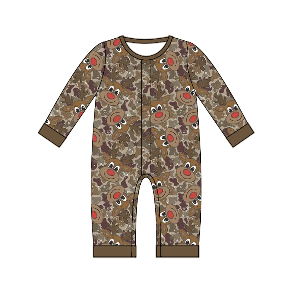 Toddle baby long sleeve Christmas deer print romper preorder