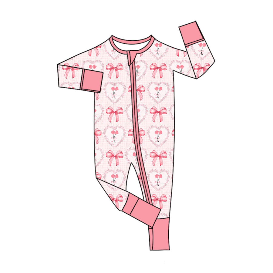 Toddle baby long sleeve valentines heart print romper preorder