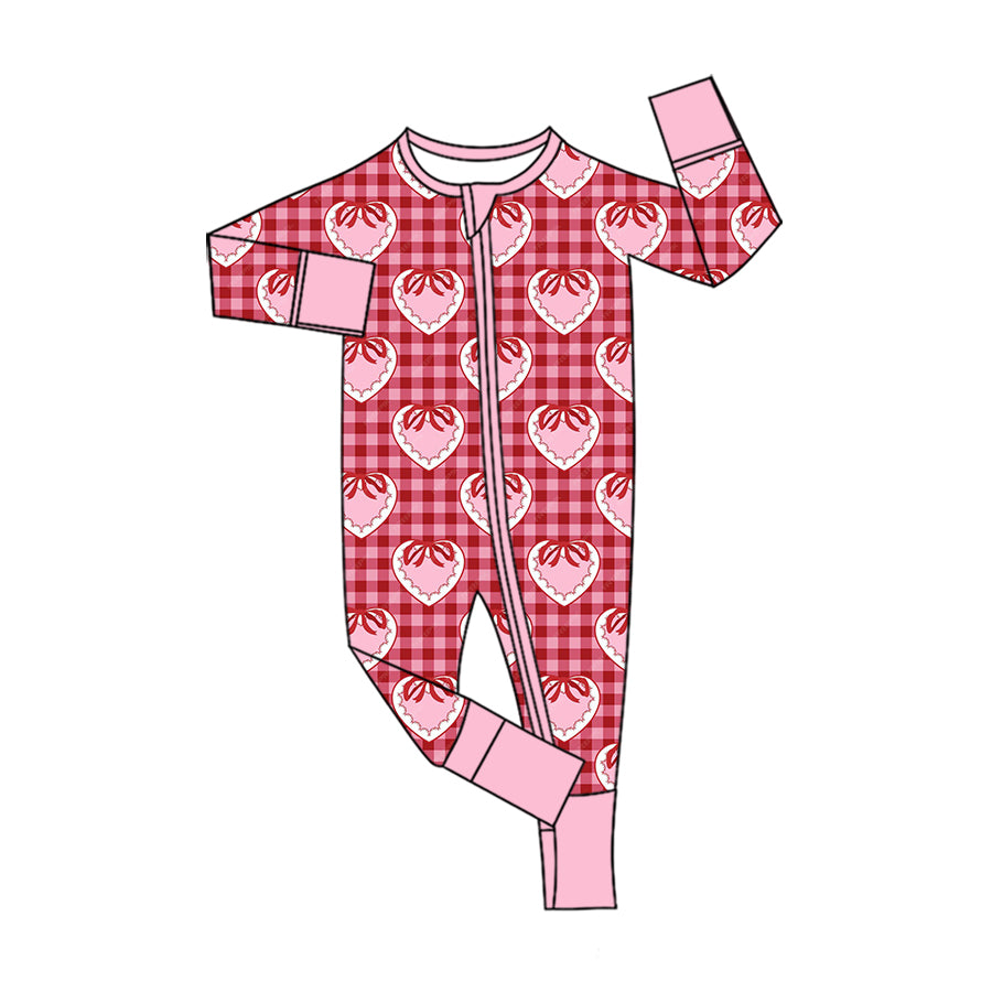 Toddle baby long sleeve valentines heart print romper preorder