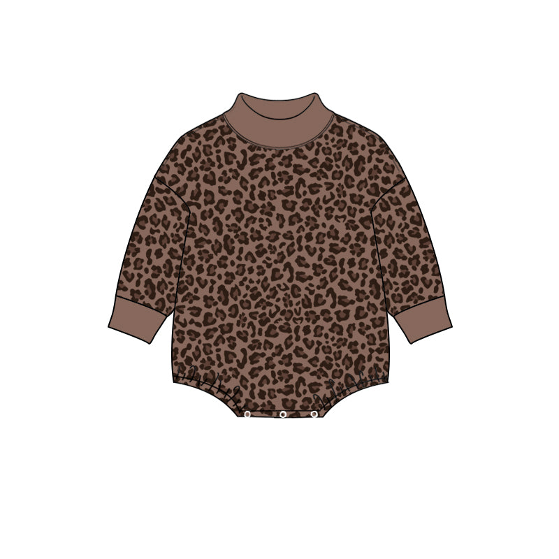Toddle baby long sleeve leopard print romper preorder