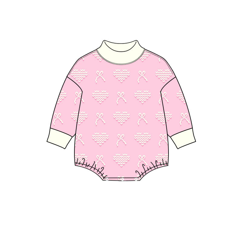 Valentines heart toddle girls long sleeve romper preorder