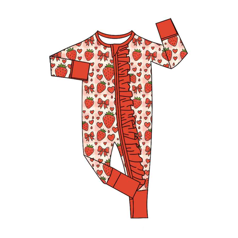 Valentines day heart toddle girls long sleeve romper preorder
